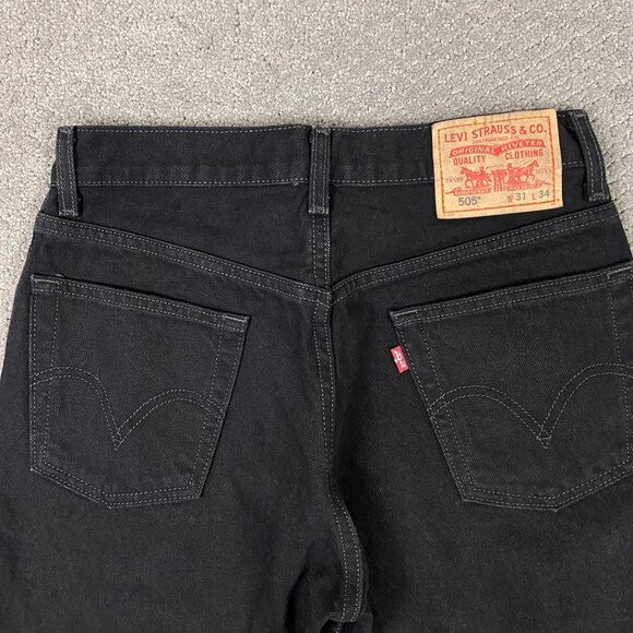 NWOT Vintage Y2K Levi's 505 Regular Fit Jeans Men's 31 x 34 Fits 30 x 32 Black - Picture 4 of 14